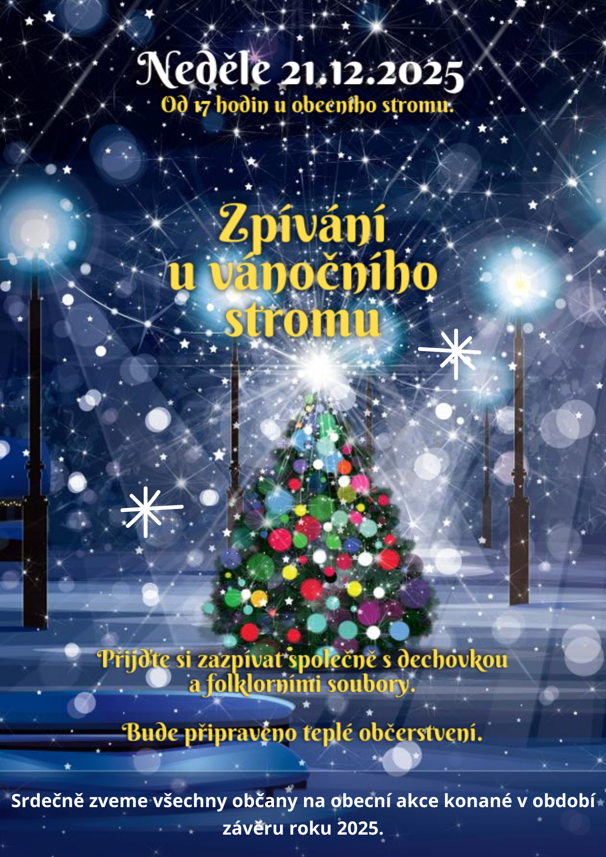 zpívání u vánočního stromu 2025